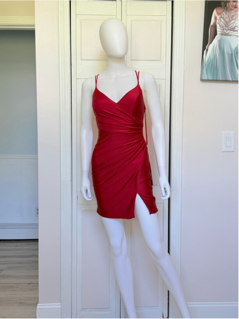 Size 0 Amelia Couture Red Sexy Simple Mini Dress Homecoming Hoco Party